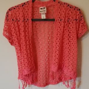 Pink cropped cardigan